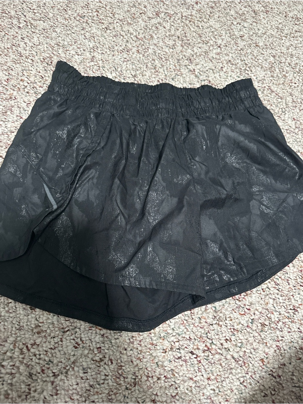 Athleta Black Shimmer Skort with Elastic Waist